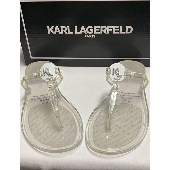 Karl Lagerfeld WYLDA White Transparent Slip On Sandal - Picture 7 of 9